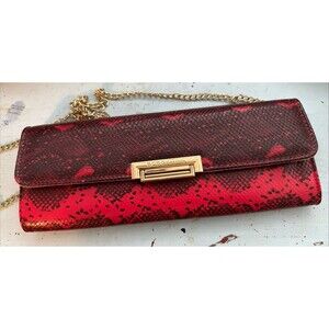 BCBGeneration Carlie Red/black Clutch Crossbody With Chain